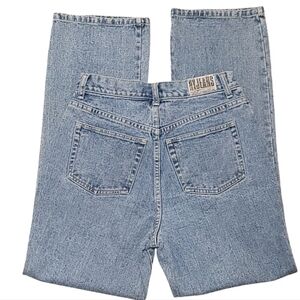 NY Jeans Vntg 90s Y2K High-Waist Sz 6 Glitter Front Straight Mom Disco Glamrock